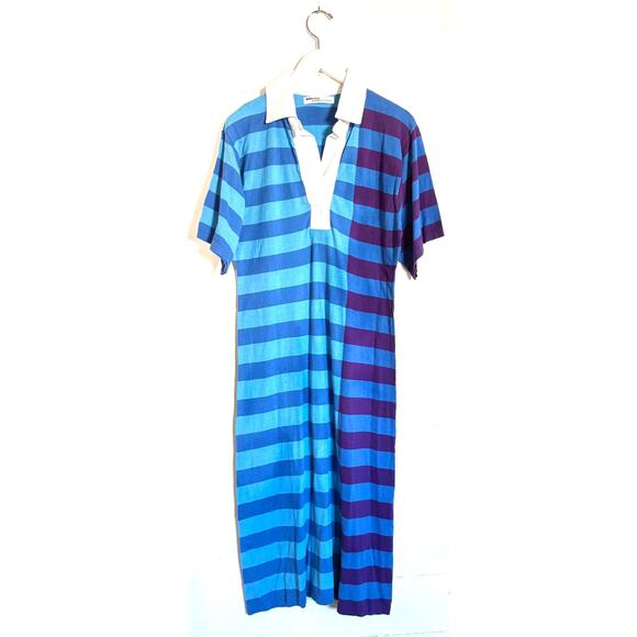 Replica Los Angeles Split Stripe Midi Polo Dress - Picture 2 of 5